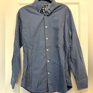 Banana Republic Blue Plaid LS Button Down Mens Shirt - size medium slim fit